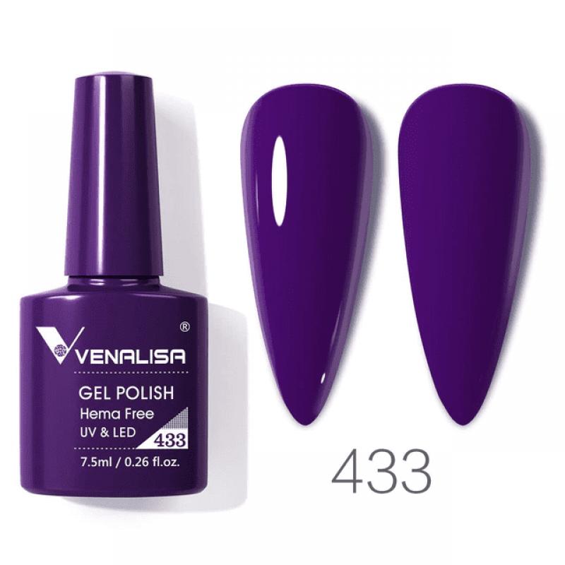 Ojă semipermanentă VIP4 HEMA & TPO FREE, N.433, 7.5 ml, Venalisa