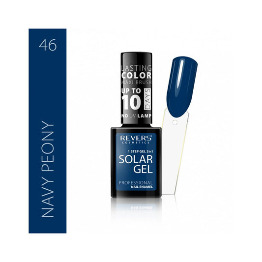 Lac de unghii Solar Gel, N.46 - Navy peony, 12 ml, Revers Cosmetics