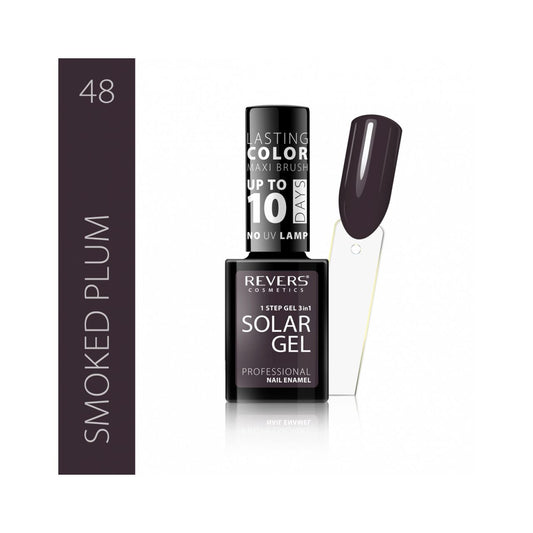 Lac de unghii Solar Gel, N.48 - Smoked plum, 12 ml, Revers Cosmetics