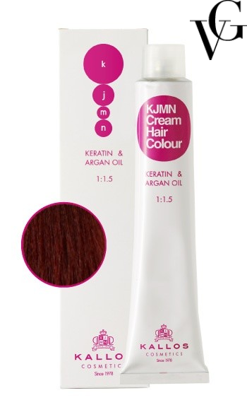 Vopsea de păr profesională 5.62, Șaten deschis cu nuanță de violet roșcat, 100 ml, Kallos
