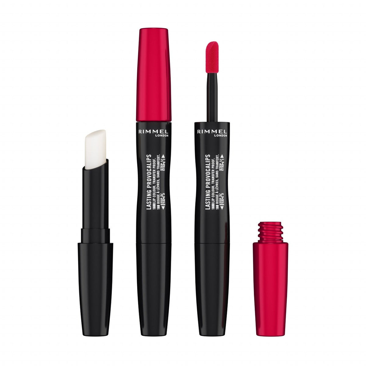 Ruj lichid Lasting Provocalips Double Ended, N.500 Kiss The Town Red, 3.9 gr, Rimmel London