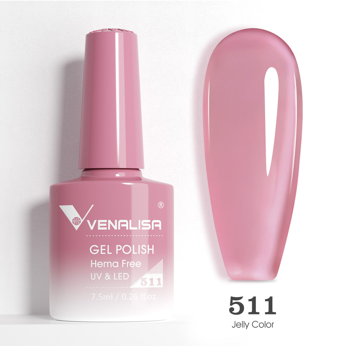 Ojă semipermanentă VIP5 HEMA & TPO FREE, N.511, 7.5 ml, Venalisa