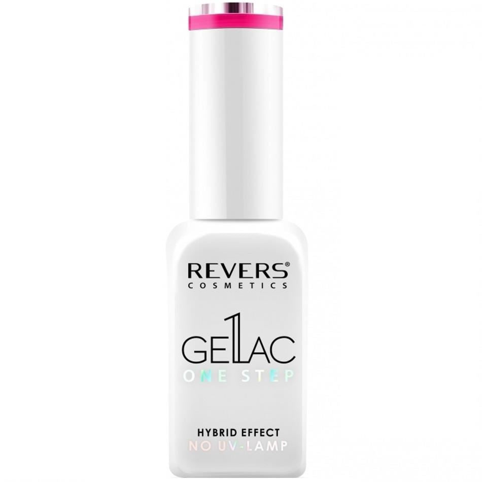 Lac de unghii Gellac 1 Step, N.51 Roz neon, 10 ml, Revers Cosmetics