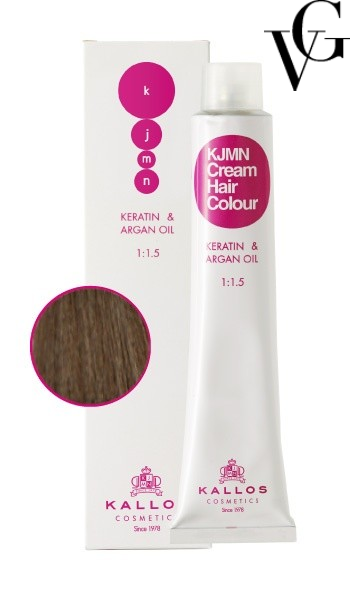 Vopsea de păr profesională 6.1, Blond închis cu nuanță cenușie, 100 ml, Kallos