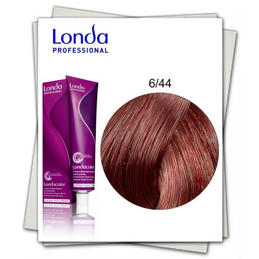 Vopsea de păr Extra Rich Permanent Color 6/44, Blond închis cupru intens, 60 ml, Londa Professional