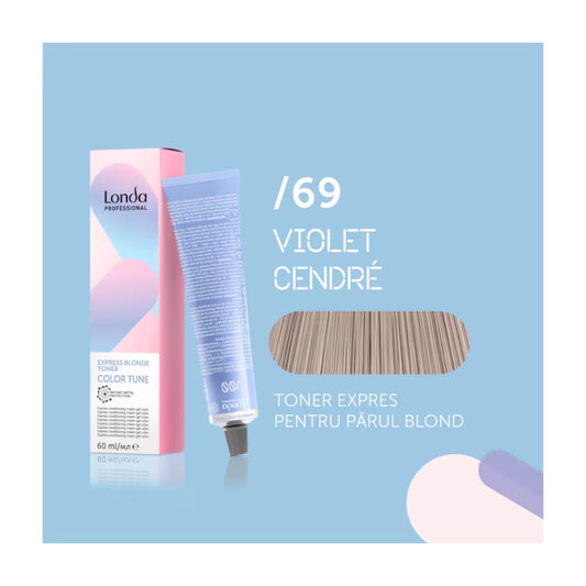 Vopsea de păr demi-permanentă Color Tune Express Blonde Toner /69 Violet cendre, 60 ml, Londa Professional