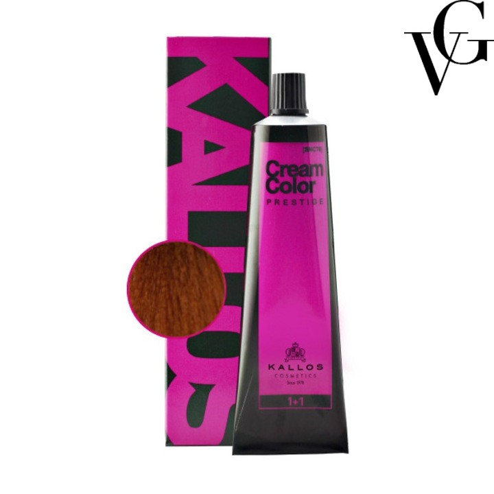 Vopsea de păr Prestige 7.4, Roșcat arămiu deschis, 60 ml, Kallos