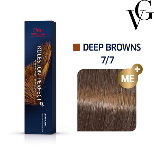 Vopsea de păr Koleston Perfect Me+ 7/7, Blond mediu castaniu, 60 ml, Wella Professionals