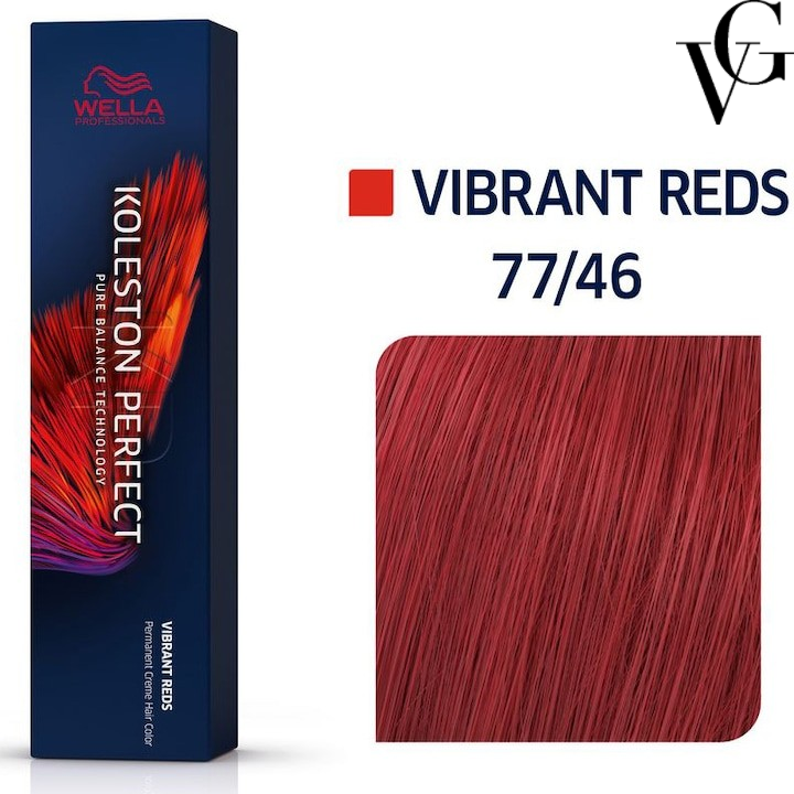 Vopsea de păr Koleston Perfect Me+ 77/46, Blond mediu intens roșu violet, 60 ml, Wella Professionals