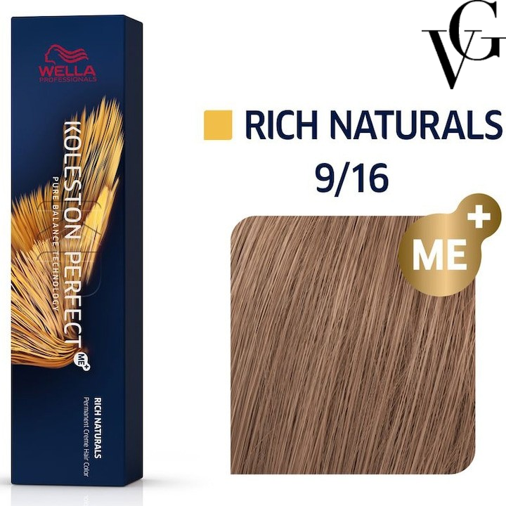 Vopsea de păr Koleston Perfect Me+ 9/16, Blond luminos cenușiu violet, 60 ml, Wella Professionals
