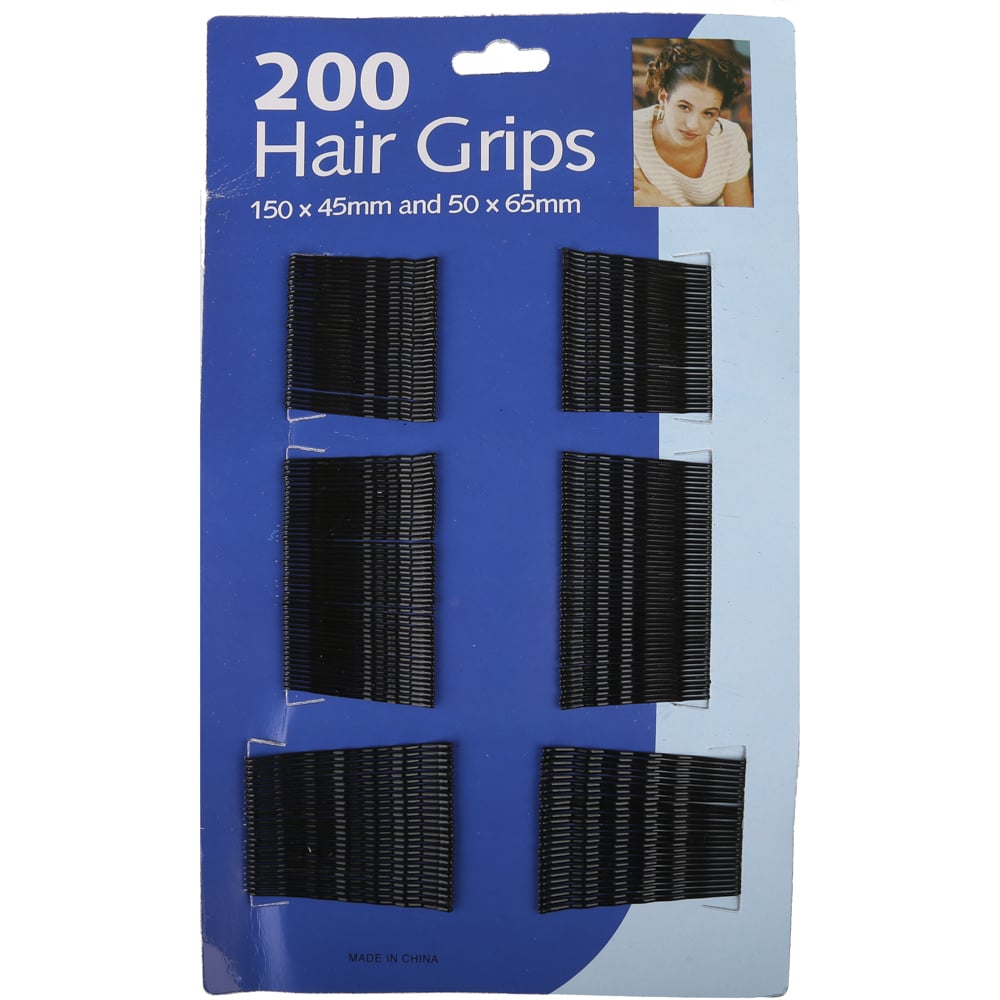 Set agrafe de păr, 200 buc, culoare neagră