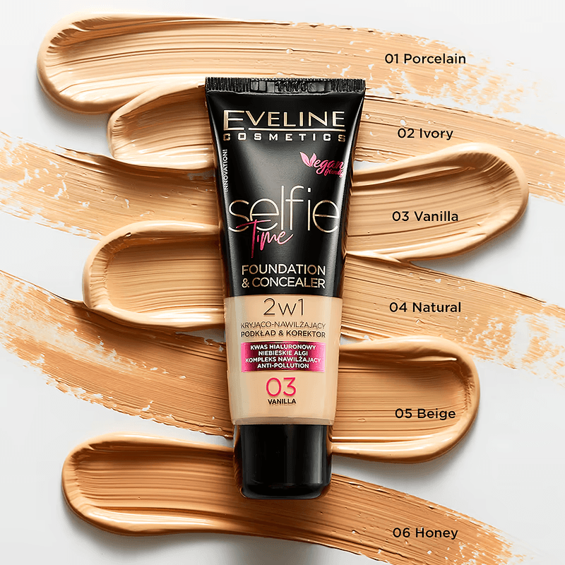 Fond de ten și corector 2 în 1 Selfie Time Foundation & Concealer, N.05, 30 ml, Eveline Cosmetics
