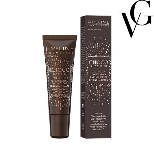 Balsam-ser pentru buze Choco Glamour Nourishing & Moisturizing, 12 ml, Eveline Cosmetics