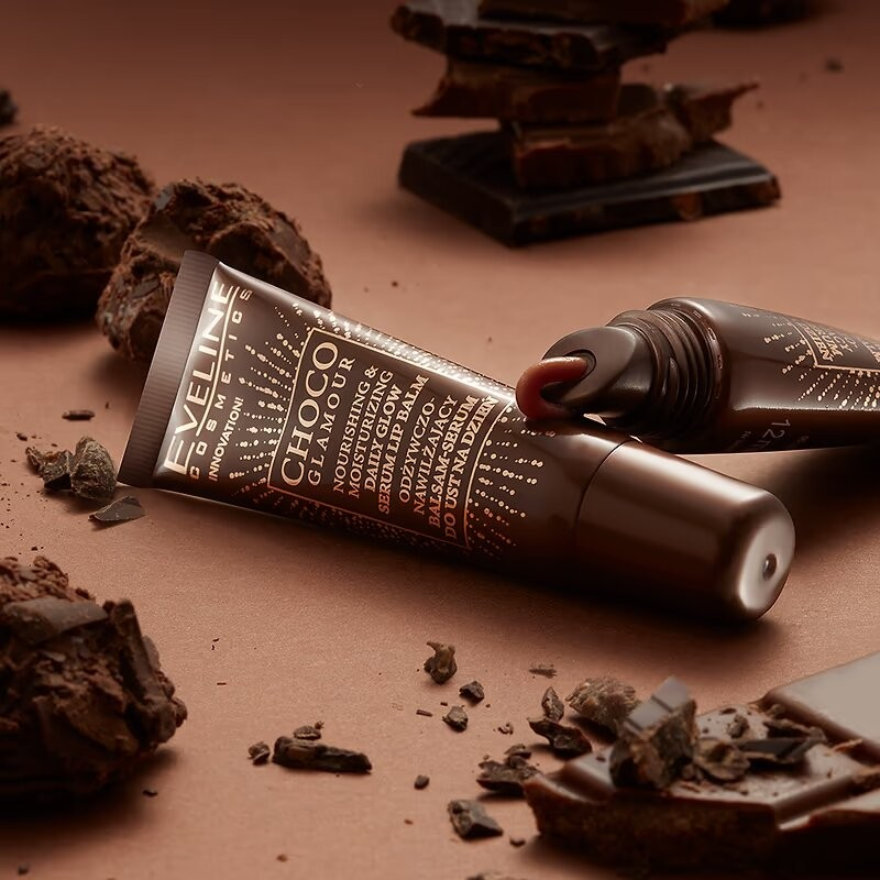 Balsam-ser pentru buze Choco Glamour Nourishing & Moisturizing, 12 ml, Eveline Cosmetics