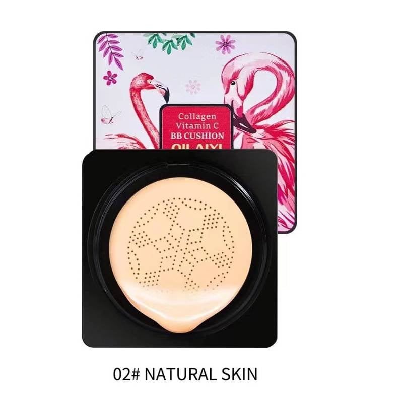 BB cream Air Cushion cu colagen și vitamina C, N.02 Natural Skin, 15 gr, Qilaiyi