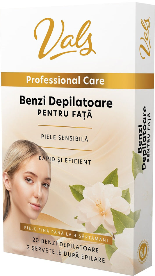 Benzi depilatoare pentru față, 20 benzi, Vals Professional