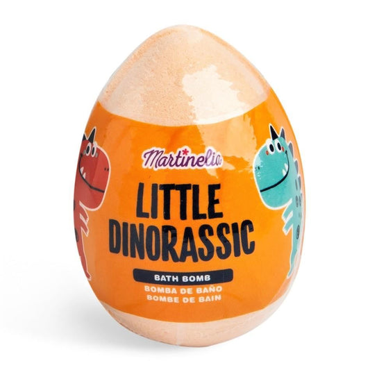 Bilă efervescentă de baie Little Dinorassic Surprise Bath Bomb, culoare portocalie, 140 gr, Martinelia