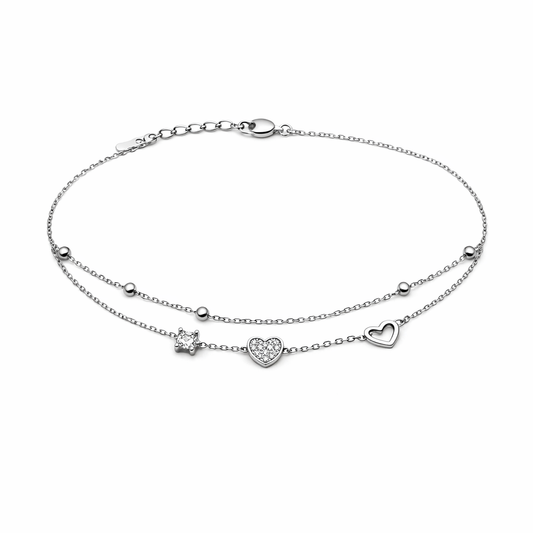 Brățară din argint 925 „celestial love”, COD B169, sistem de închidere reglabil, cu prelungire