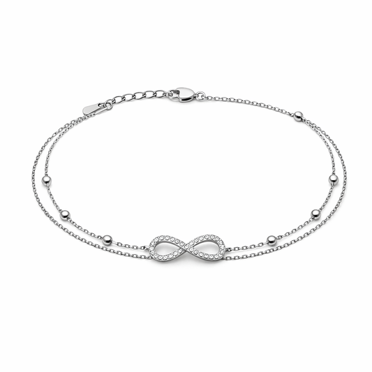 Brățară din argint 925 „eternal infinity sparkle”, COD B169, sistem de închidere reglabil, cu prelungire
