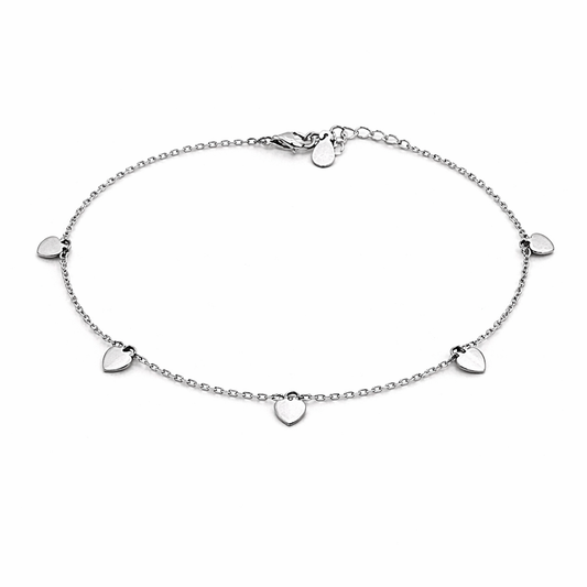 Brățară din argint 925 „dancing silver hearts”, COD B169, sistem de închidere reglabil, cu prelungire