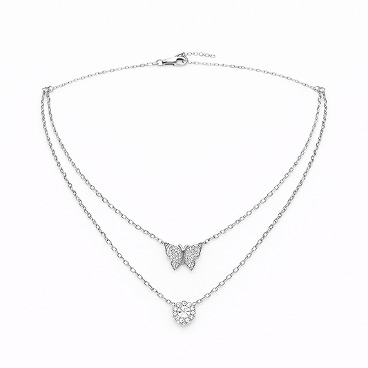 Colier din argint 925 „butterfly dreams”, COD C369, sistem de închidere reglabil, cu prelungire