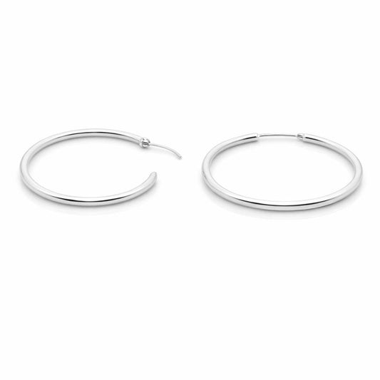 Cercei din argint 925 „timeless silver hoops”, COD C564, sistem de închidere tip verigă (tijă retractabilă)