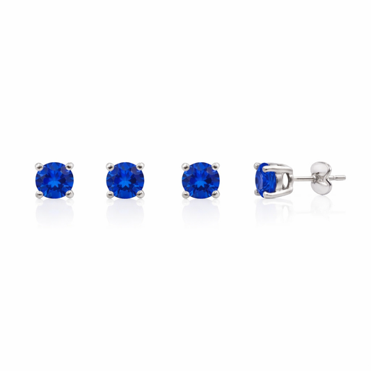 Cercei din argint 925 „royal sapphire”, COD 626, sistem de închidere tip tijă cu șurub