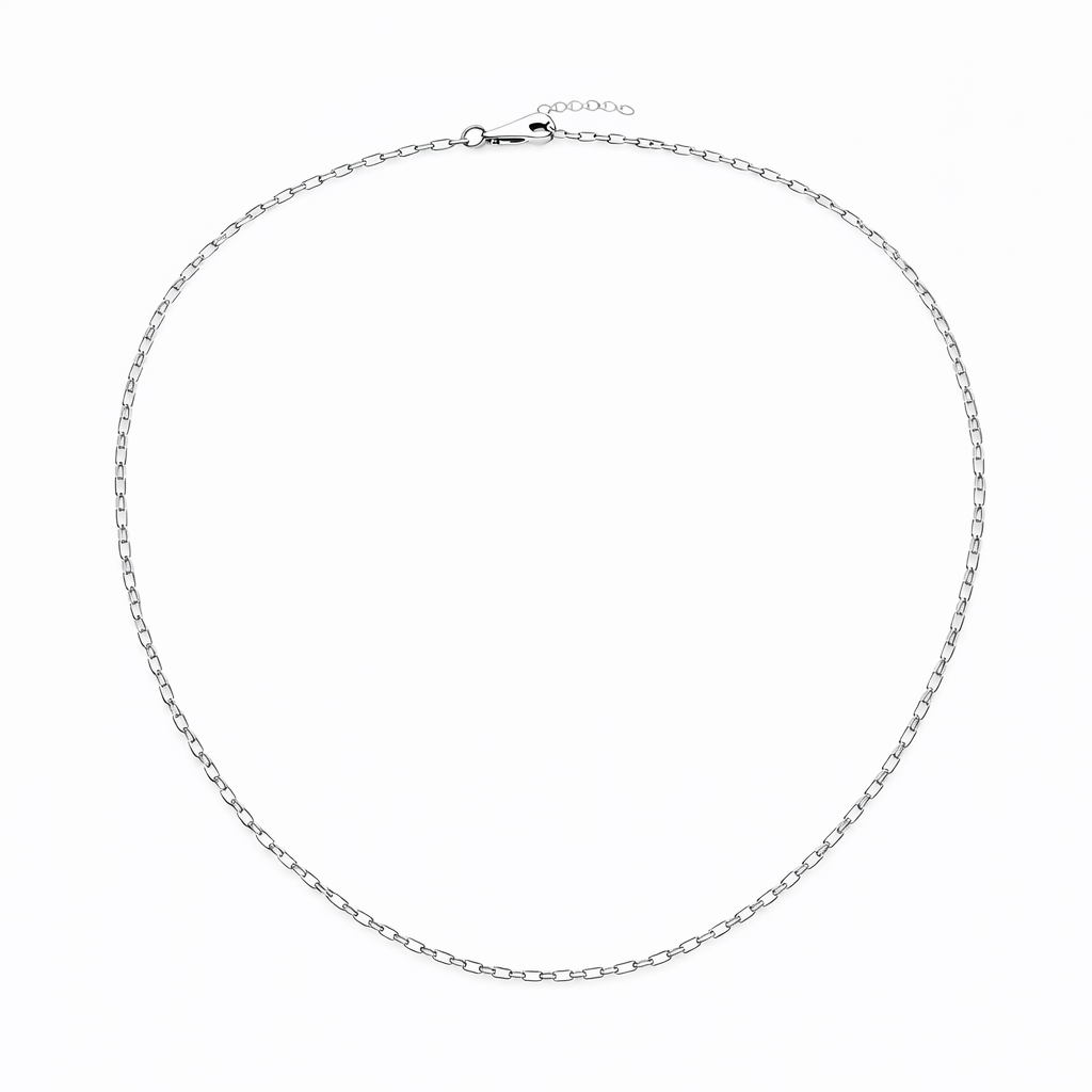 Colier din argint 925 „classic silver link”, sistem de închidere reglabil, cu prelungire