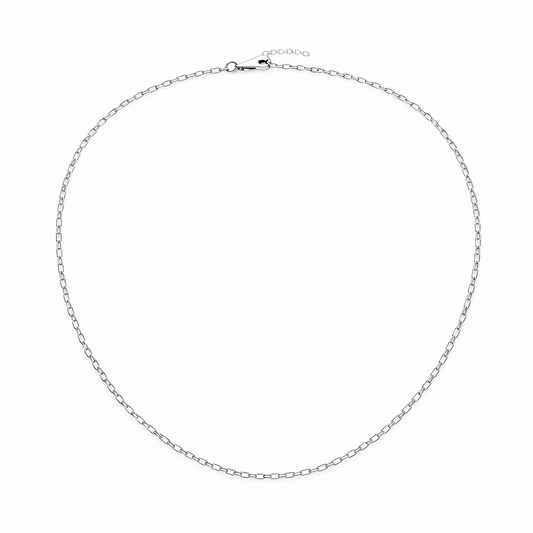 Colier din argint 925 „classic silver link”, sistem de închidere reglabil, cu prelungire