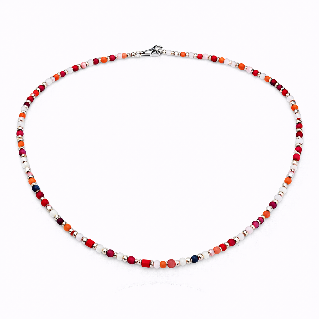 Colier din argint 925 „coral harmony reflections”, sistem de închidere reglabil, cu prelungire