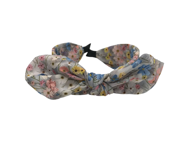 Coroniță de păr din voal, cu fundă, model floral