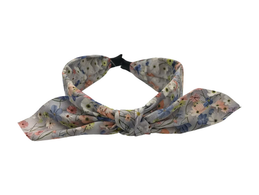 Coroniță de păr din voal, cu fundă, model floral