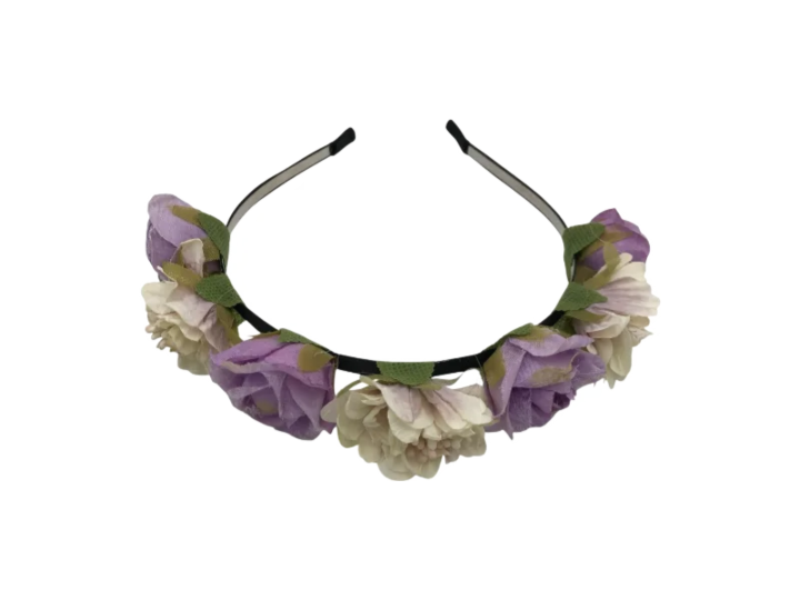 Coroniță de păr florală, culoare mov-lavandă