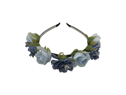 Coroniță de păr florală, culoare albastră și bleumarin