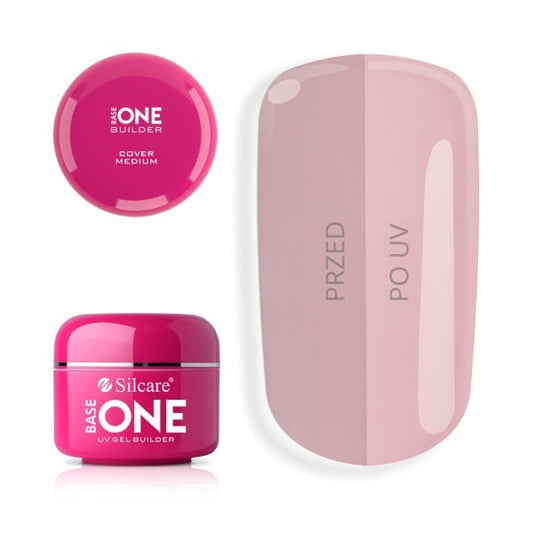 Gel de construcție UV Base One, Cover Mediu-Camuflaj, 15 gr, Silcare