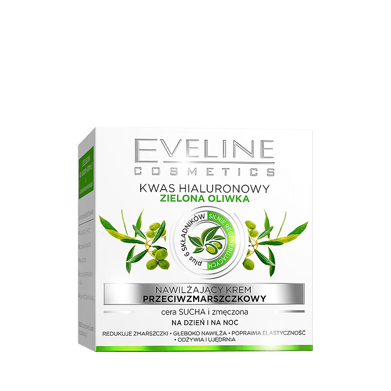 Cremă de față hidratantă anti-rid, pentru zi și noapte, Nature Line 3D Green Olive Anti-Wrinkle, 50 ml, Eveline Cosmetics