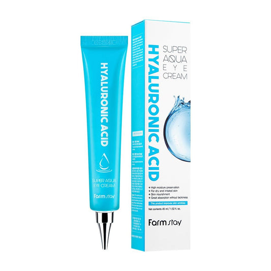 Cremă pentru ochi ultra hidratantă Hyaluronic Acid Super Aqua, 45 ml, Farmstay
