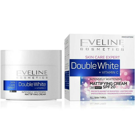 Cremă de față Skin Care Expert Double White + Vitamina C SPF 20, 50 ml, Eveline Cosmetics