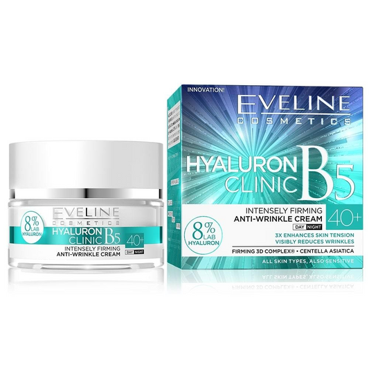 Cremă de față anti-rid pentru zi și noapte Hyaluron Clinic 40+, 50 ml, Eveline Cosmetics