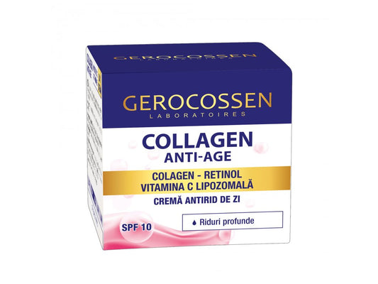 Cremă de față anti-rid SPF10 Collagen Anti-Age, 50 ml, Gerocossen