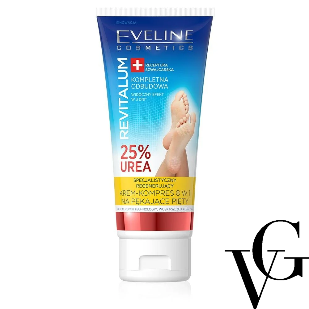 Cremă intensiv regenerantă 8 în 1 pentru călcâie crăpate – cu 25% uree, 75 ml, Eveline Cosmetics