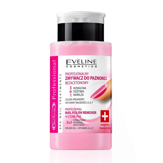 Dizolvant profesional fără acetonă pentru lacul de unghii 3 în 1, 190 ml, Eveline Cosmetics