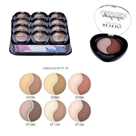 Fard de pleoape în două nuanțe Lavien Duo, Mixt mat/nude, 3 gr, Revers Cosmetics