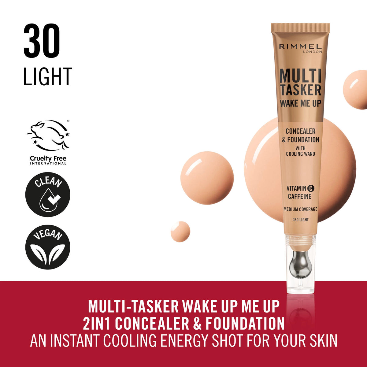 Fond de ten Multi-Tasker Wake Me Up, N.030 Light, 20 ml, Rimmel London