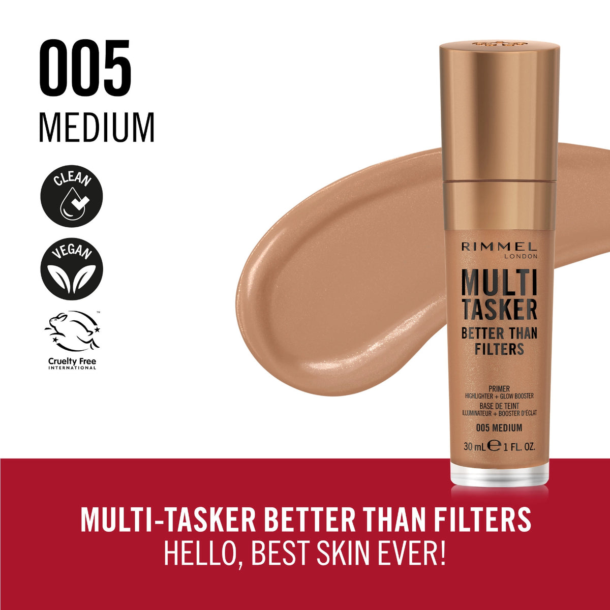 Bază de machiaj Multi-Tasker Better Than Filters, N.005 Medium, 30 ml, Rimmel London