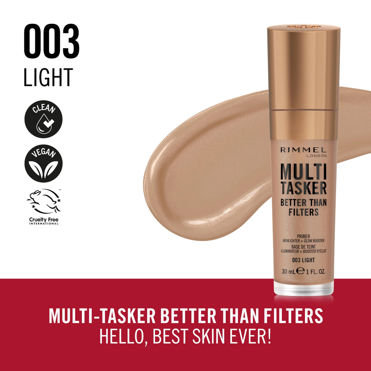Bază de machiaj Multi-Tasker Better Than Filters, N.003 Light, 30 ml, Rimmel London