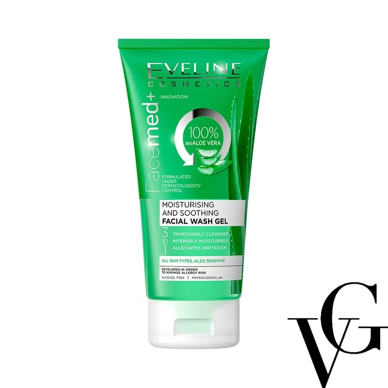 Gel de curățare facială Facemed+ 3in1 Aloe Vera, 150 ml, Eveline Cosmetics