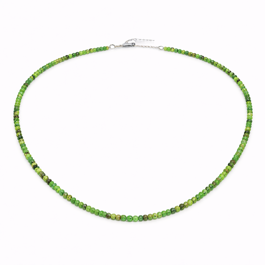 Colier din argint 925 „green serenity reflections”, sistem de închidere reglabil, cu prelungire