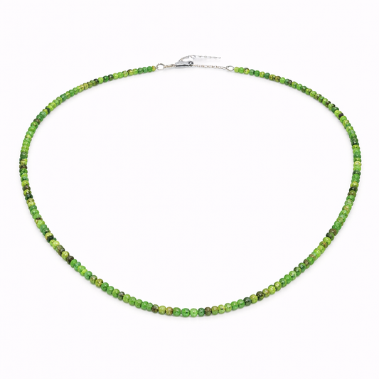Colier din argint 925 „green serenity reflections”, sistem de închidere reglabil, cu prelungire