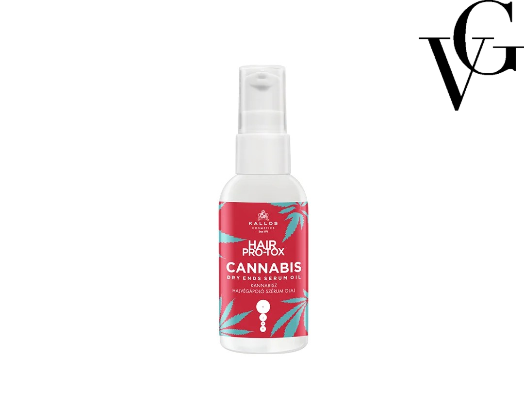 Ser protector Pro‑Tox cu ulei de semințe de cannabis pentru vârfuri uscate și despicate, 50 ml, Kallos
